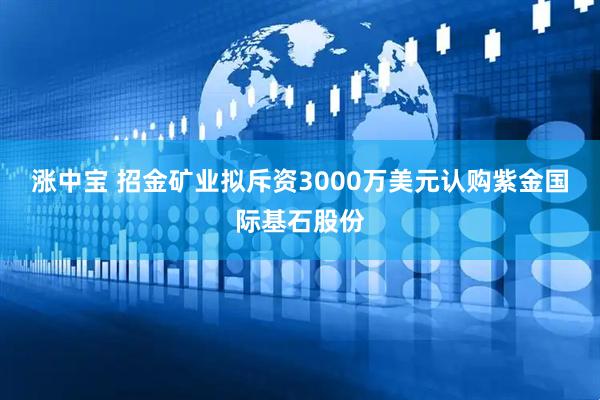 涨中宝 招金矿业拟斥资3000万美元认购紫金国际基石股份
